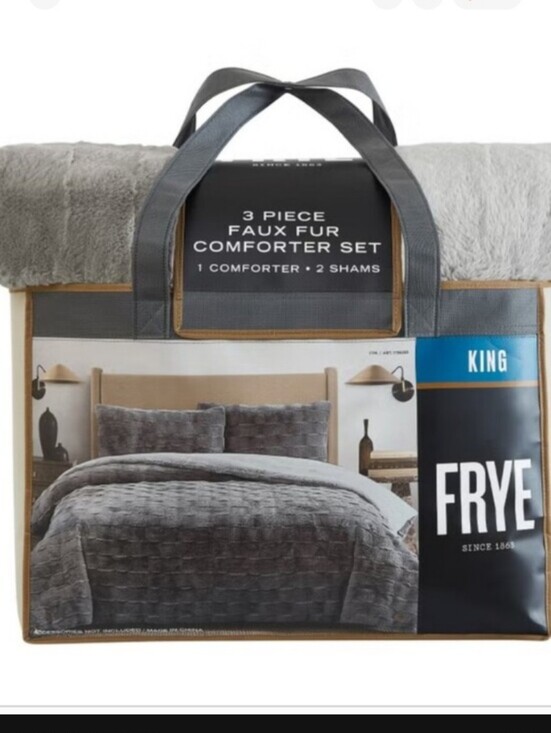 Frye Other - Frye Faux Rabbit Fur Comforter Set 3pc 930 GSM King Oversized NEW